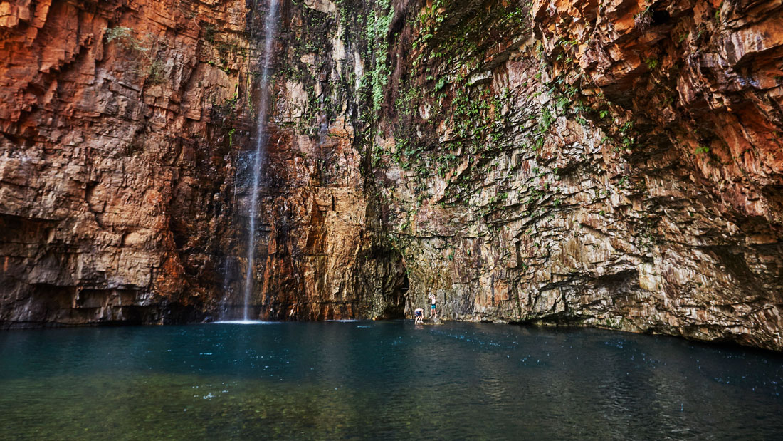 A waterfall at Emma Gorge, El Questro Wilderness Park.